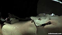 hey this bound slut fights back while getting toyed and spanked hard