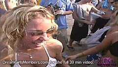 Bikini Flashing Boobs Pussy Nude at Texas Beach Spring Break Party