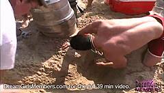 Bikini Flashing Boobs Pussy Nude at Texas Beach Spring Break Party