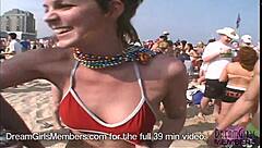 Bikini Flashing Boobs Pussy Nude at Texas Beach Spring Break Party
