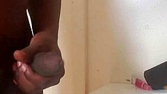 Huge black monster cock throbs as babe masturbates to massive cum explosion