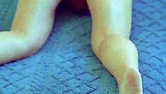 desi beauty shoves glass dildo deep in close-up wet play!