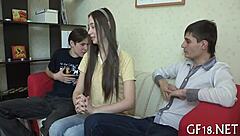 oh man this barely legal teen gets pounded so rough it hurts so good