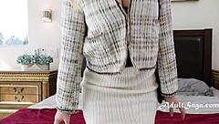 therapist milf seduces blonde patient with dildo toys in steamy solo roleplay 😈💦