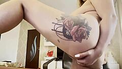 Watch this naked big tits blonde finger her wet pussy and spread her tattooed ass!
