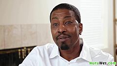 Kenzie Taylor massages Isiah Maxwell with her huge tits in sensual nuru session