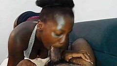 Black Big Booty Goddess Deepthroats Monster Cock and Swallows