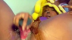 Lopunny Cosplay Ebony Squirts Everywhere During Intense Missionary Pounding