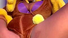 Lopunny Cosplay Ebony Squirts Everywhere During Intense Missionary Pounding