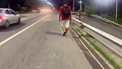 brazilian wife followed then fucks the stranger cuckold style
