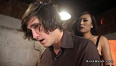 tranny teacher fists and anal fucks her kinky crossdressing students in hardcore 3some domination