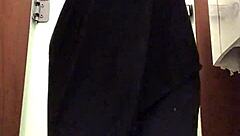 Angel Lima plugs her tight ass while fingering in public mall shop