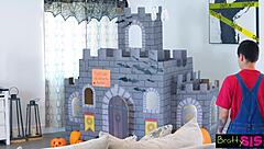 god i love deepthroating in this halloween 3some with chanel camryn cumshots everywhere