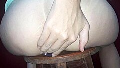 brazilian cutie trains her shaved ass for anal solo on christmas with horny masturbation