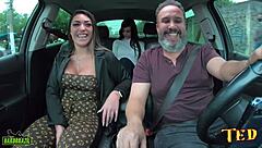 hey, paola venturine and gabriela andrade stop traffic with naked street car putaria!