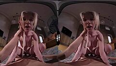 Blonde bride blows shaves pussy handjobs in dark VR wedding room 😍💍