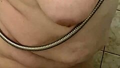 This curvy bbw wife soaps her big ass and natural tits in the shower solo. Part 2.