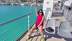 stepmom flashes publicly then recalls steplad vacation beach pussy play