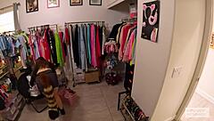 Backstage Juniper Ren interviews cameltoe shaved pussy then craves Nade Nasty's hardcore pounding