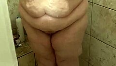 This curvy bbw wife soaps her big ass and natural tits in the shower solo. Part 2.