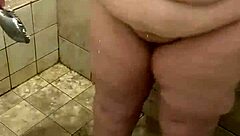 This curvy bbw wife soaps her big ass and natural tits in the shower solo. Part 2.