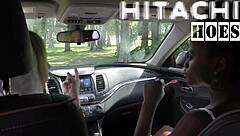 Oops, nonnude BTS blooper - Rina Arem masturbates with Hitachi in the car! 😂🚗