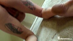 lilly points her nude pregnant toes for foot fetish fun