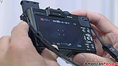 dillion arrives at harry's studio for brunette blowjob and facial cumshot