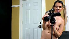 Watch Sabrina's Big Tits Bounce While She Blows Huge Cock for Cumshot!