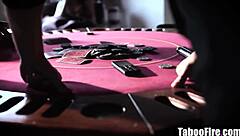 Ever wonder how a blonde teen takes double anal from masked gangbang thugs?