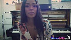 Harley Dean bares pierced ebony pussy 😈💦