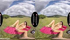 vanessa decker fingers her trimmed pussy outdoors in erotic vr solo masturbation scene