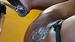 Watch This Ebony Milf's Cream Machine Wreck Her Pussy And Anal!