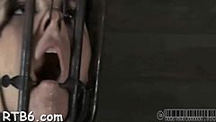 how does this gagged beauty's tight cunt take such vicious drilling from monster cock?