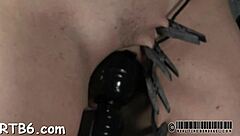 how does this gagged beauty's tight cunt take such vicious drilling from monster cock?