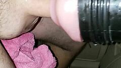 Black Amateur Deepthroats Huge Cock Toy Up Close