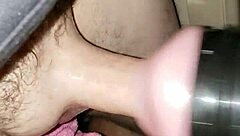 Black Amateur Deepthroats Huge Cock Toy Up Close
