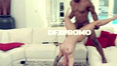 Busty babe slobbers on boyfriend's monster cock