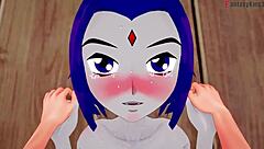 raven in bikini gets pounded hard in wild teen titans hentai fantasy