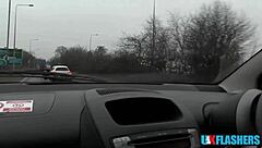 Bree Branning shamelessly flashes juicy pussy and pisses publicly for neighbors' eyes