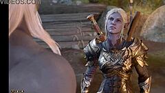 minthara's nude bg3 sex scene fantasy with monster penis seduction and boobs exposed