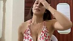 hot latina teen shaves her big tits and sexy body smooth!