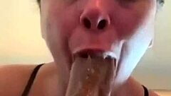 check out this homemade vid of her slurping that monster cock with her big ass bouncing