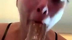 check out this homemade vid of her slurping that monster cock with her big ass bouncing