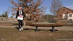 yo chrissy fox just lets it all out pissing outdoors solo style