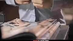 pervy professor roughly anal fucks big ass teen on office desk