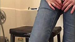 she soaks her jeans peeing then shoves toys deep in the shower