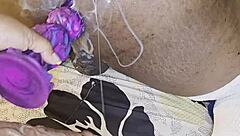 ebony wife abw fucks shit outta husband with anal toys dildo humiliation cum covered ass