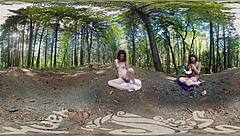 turquoise masturbates clit outdoors with dildo to orgasm vr yanks