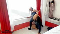 i spied on my huge-ass stepmom working out and got so turned on